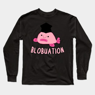 Blobfish College Graduation School University Design Long Sleeve T-Shirt